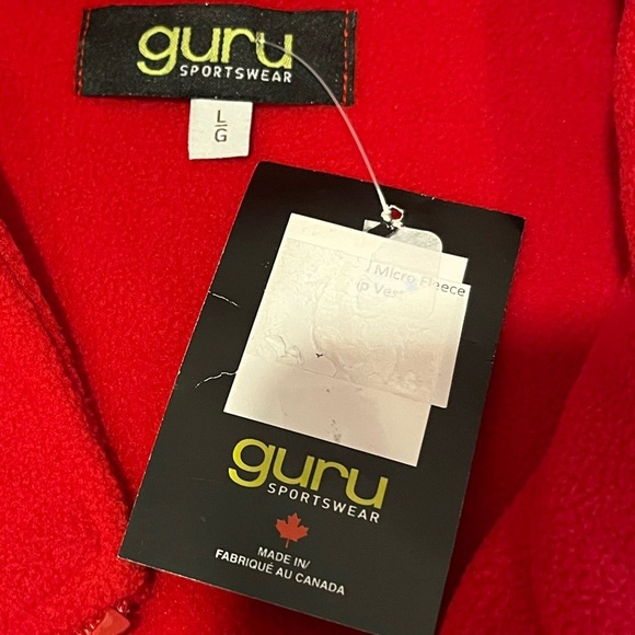 ❤️ GURU Sportswear – Red Fleece Vest – Size L (New with tag) - Picture 2 of 9